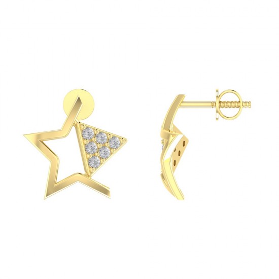 Diamond Earring in 18 kt gold (1.40 gram) with Diamonds (0.12 ct) Diamond Earring in 18 kt gold (1.40 gram) with Diamonds (0.12 ct)