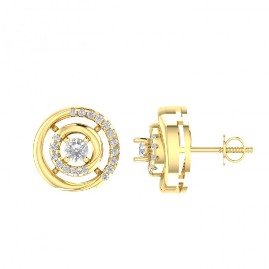 Diamond Earring in 18 kt gold (6.80 gram) with Diamonds (0.59 ct) Diamond Earring in 18 kt gold (6.80 gram) with Diamonds (0.59 ct)