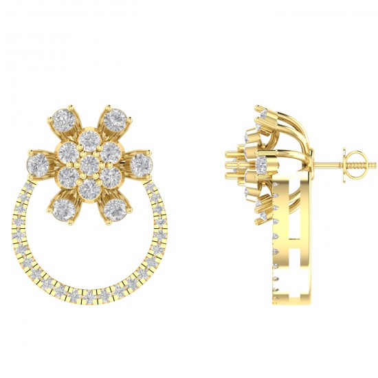 Diamond Earring in 18 kt gold (6.80 gram) with Diamonds (1.52 ct) Diamond Earring in 18 kt gold (6.80 gram) with Diamonds (1.52 ct)