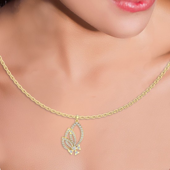 Diamond Pendant in 18 kt gold (3.80 gram) with Diamonds (1.18 ct) Diamond Pendant in 18 kt gold (3.80 gram) with Diamonds (1.18 ct)
